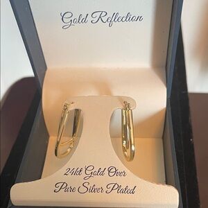 24kt Gold Over Silver Small Hoop Earrings - Gold